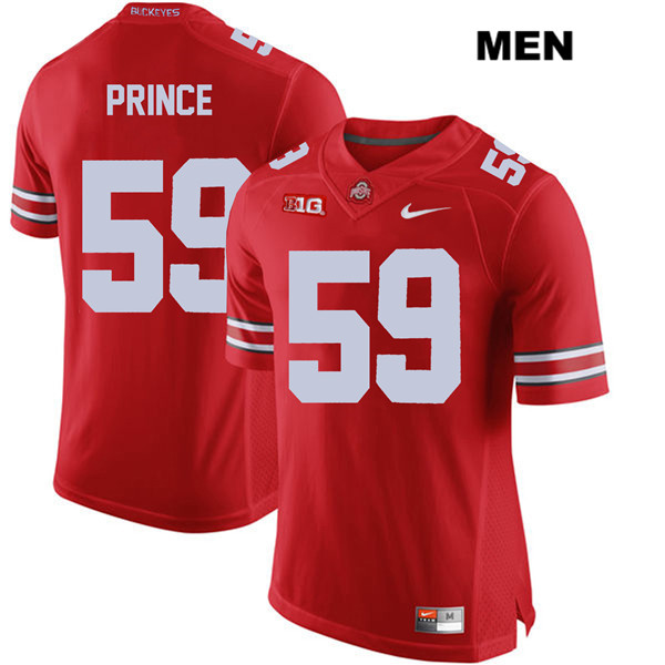 Ohio State Buckeyes Men's Isaiah Prince #59 Red Authentic Nike College NCAA Stitched Football Jersey OY19X10KD